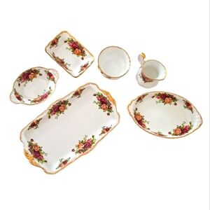 Royal Albert White and Gold Serveware Dining (6 Pieces)
